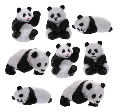 Adorno Para Minicasa, Diseño De Panda, Para Bebés, 8 Unidade