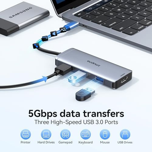 Usb C Hub 6 En 1 Dongle Usb C Adaptador Usb-c A Hdmi Con 4k,