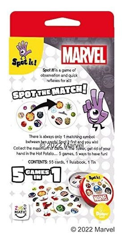 Imagen 3 de 5 de Zygomatic Spot It! Juego De Cartas Marvel Emojis (eco-bliste
