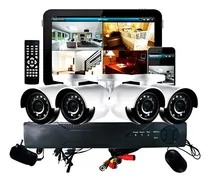 Comprar Kit 4 Camaras De Seguridad Dvr Infrarrojas Hdmi Exterior Color Negro