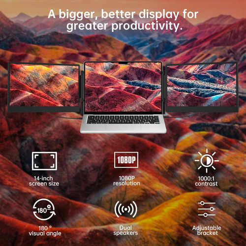 Monitor Portátil Marsmyth Para Laptop, Extensor De Pantalla