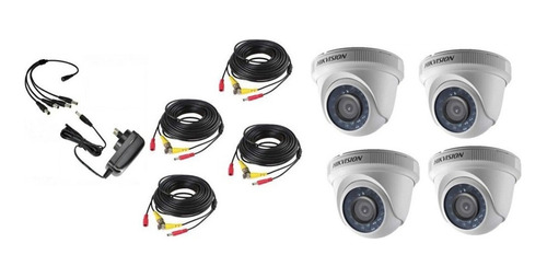 Kit 4 Camaras De Seguridad Hd Camara Domo +cables +fuente Em