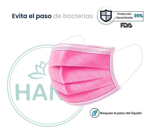 Cubrebocas Hana 100 Pz Premium Desechables Máxima Protección