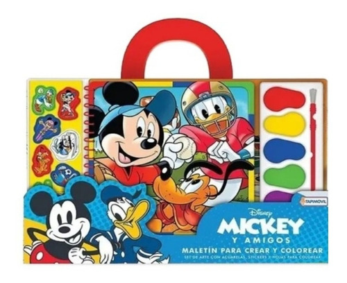 Maletin Acuarelas Libro Para Pintar Sticker Mickey Disney