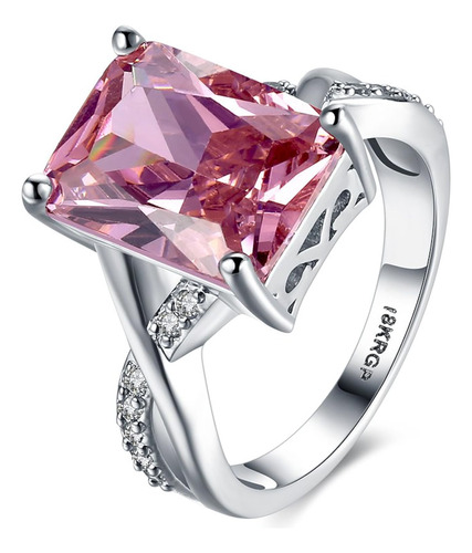 Pink Crystal Rings For Women Girls 18k Gold Plated Size 69 J