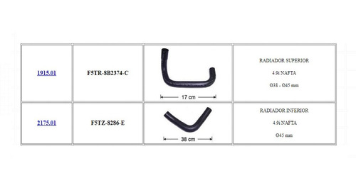 Kit Mangueras Radiador De Ford F-100 Con Motor 4.9 Nafta