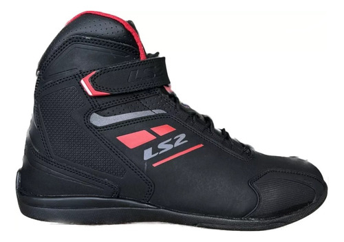 Bota Calzado Ls2 Moto Garra Man Black Red