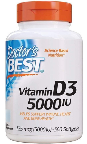 Vitamina D3 Ayuda Corazon Huesos 5,000iu 360 Tabletas Eg D03