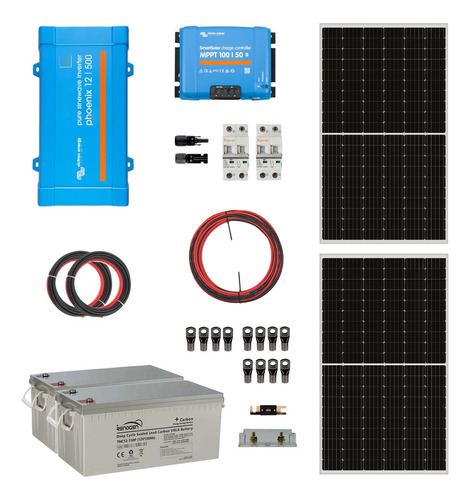 Kit Solar Off Grid 24/220v 3,2kwh X Día 500va Mppt 30a