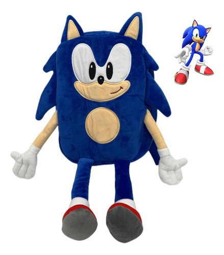 L Mochila Ultrasónica Sonic Sonic Peluche Dibujos Animados N