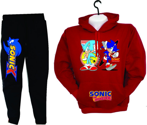 Conjuntos Deportivos Buzo+jogger Sonic The Hedgehog Niños Ad