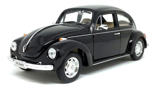 Volkswagen Beetle Black Beetle Miniatura 1:24 Welly 22436w