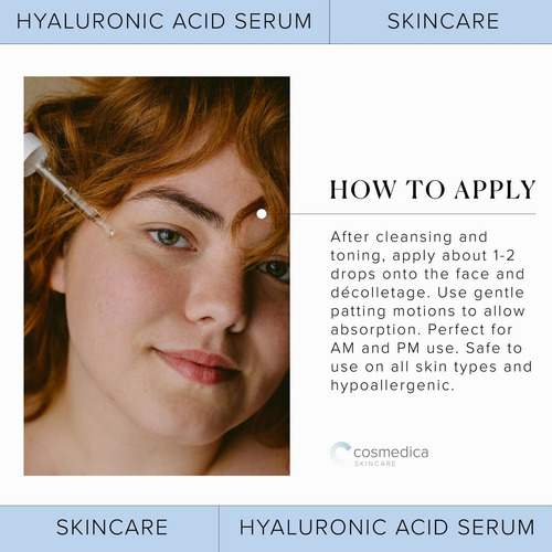 Sérum de ácido hialurónico Cosmedica 120 ml para hidratar la piel