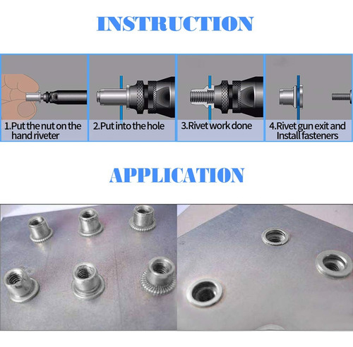 50 Tuercas Remachables De Acero Inoxidable M6