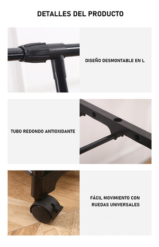 Percha Metálica Multifuncional Estantería De Almacenamiento Negro