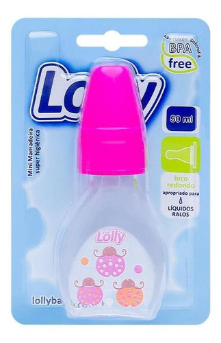 Mini Mamadeira Lolly Zoo Rosa 50ml