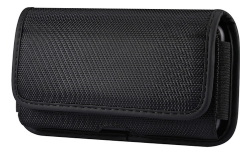 Funda Negra De Cuero Tipo Riñonera Para Hombre