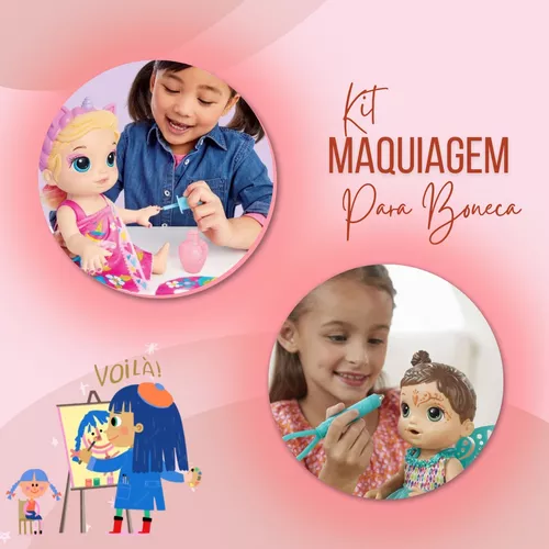 MAQUIAGEM PARA BONECA KIT LOVE KIKINHA VARIOS FORMATOS - Casa Nova