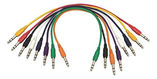 Cables De Conexión Trs 1/4puLG Rectos, 17puLG (8 Uds.)