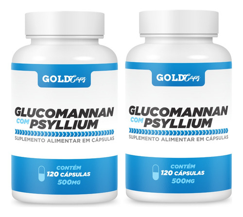 Glucomanan Psyllium Kit 2 X 120 Caps Fibras 240 Caps