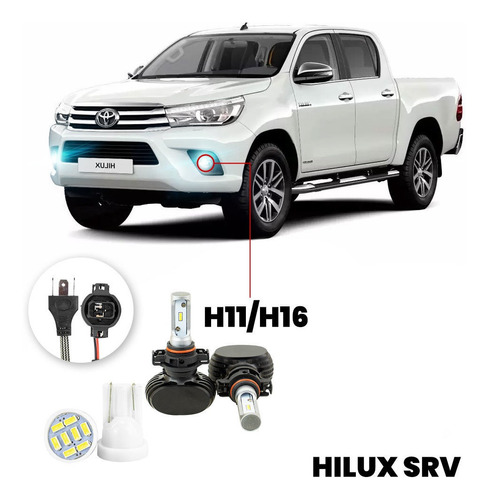 Lampada Led S1 Toyota Hilux Srv 2015-2019 Farol De Milha