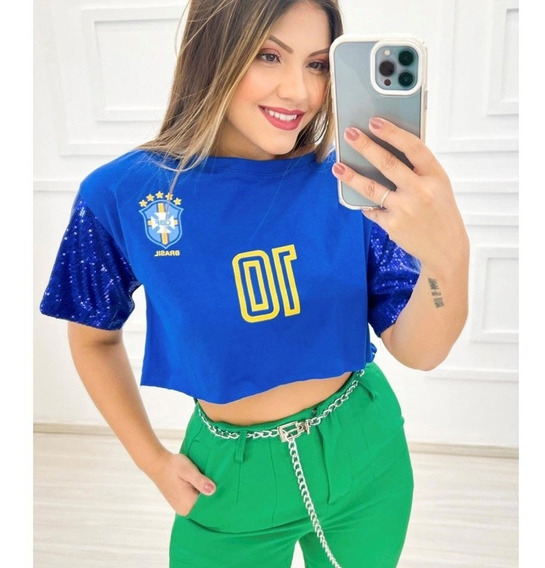 Camiseta Do Brasil Feminina Paite | MercadoLivre 📦