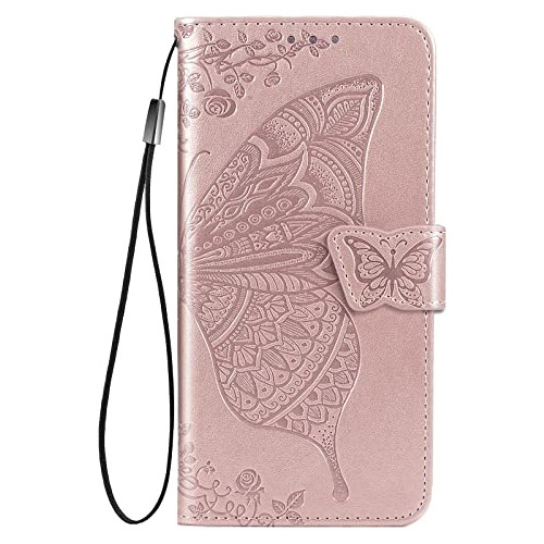 Funda Cartera Para Samsung Galaxy A14 5g Rosa Dorado Piel Si