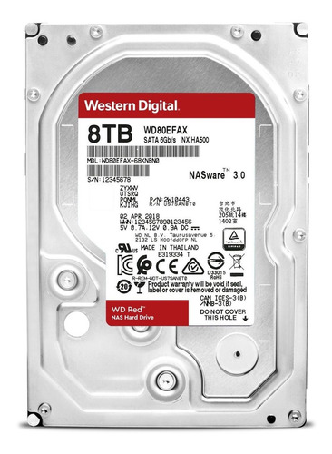 Disco duro interno Western Digital WD Red Plus WD80EFAX 8TB rojo