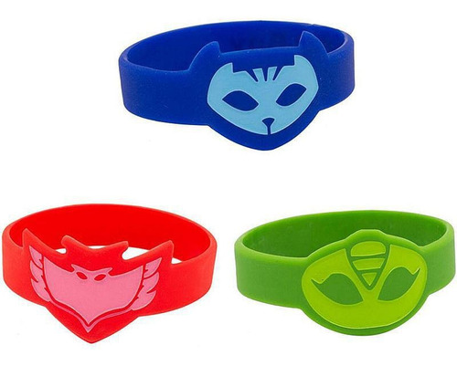 Pulseira P J Mask Menino Gato, Corujita E Lagartixo