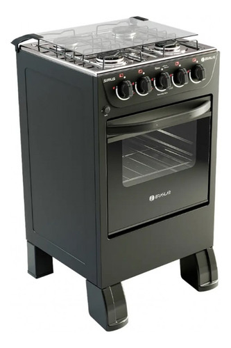 Fogão Braslar 4 Bocas New Sírius Plus Automático Forno 46,3l Cor Preto Bvolt