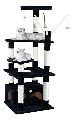 Go Pet Club Rascador De Arbol De Gato De 66 Pulgadas Con Bas