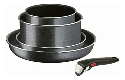 Batería De Cocina De 5 Piezas T-fal Ingenio Xl Force Negra