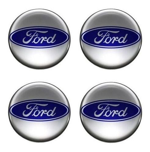 Cartela 4 Emblema Adesivo Logo Resinado Ford Aro 13 14 15