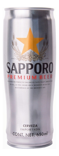 Cerveza Japonesa Premum Silver, Sapporo Ichiban, 650 Ml