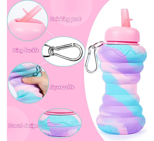 Donut Botellas De Agua Plegables Para Niños Para El Colegio