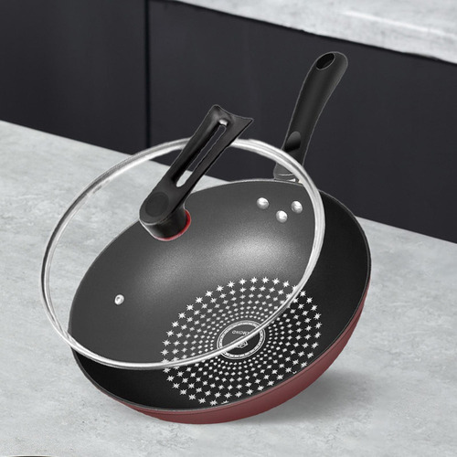 Sartén Wok De Acero Inoxidable Con Tapa, Utensilios De