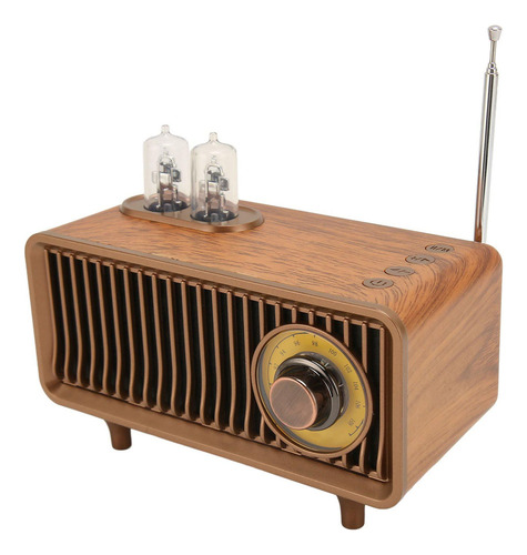 Mini Rádio De Som Estéreo Fm De Madeira Vintage De Imitação