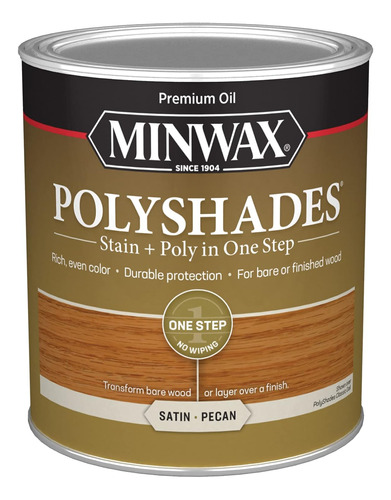 Polyshades Wood Stain + Polyurethane Finish - Quart, Pe...