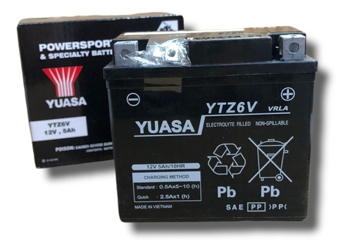 Batería Para Moto Ytz6v Yuasa De Gel Cg New Titan Xtz Etc