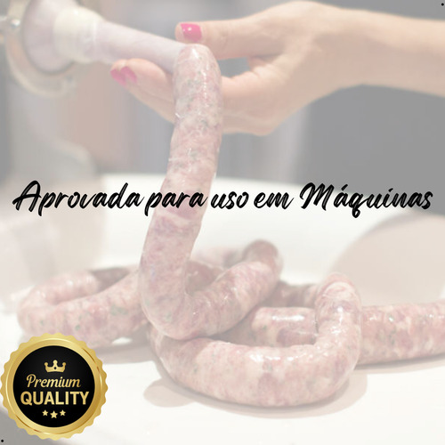 Kit 3 Tripas Sintéticas Fazer Linguiça Fina Calibre 22