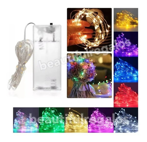 Imagen 1 de 1 de Guirnalda Hilo Alambre Cobre Microled 30leds Pilas 3mts Deco