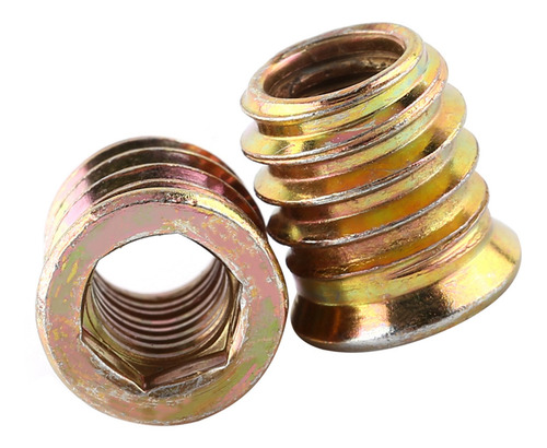 Imagen 5 de 10 de Madera Roscada Inserto Tuercas Zinc Acero Al Carbono Muebles
