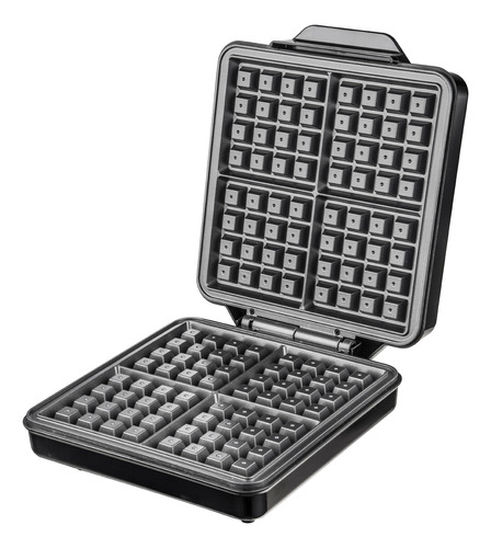 Máquina De Waffles De Aço Inoxidável De 4 Fatias Com Exterio