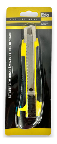 Kit Estilete Profissional Emborrachado 18mm + 12 Lâminas