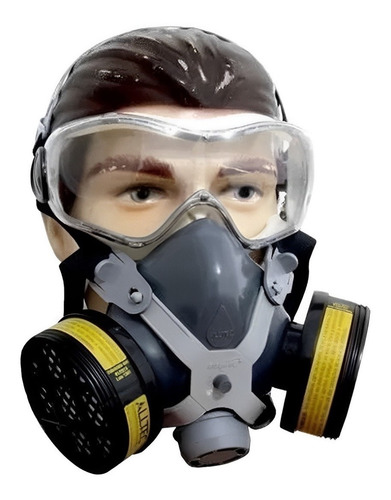 Máscaras Respiratória Facial Com 2 Filtros Gases E Óculos