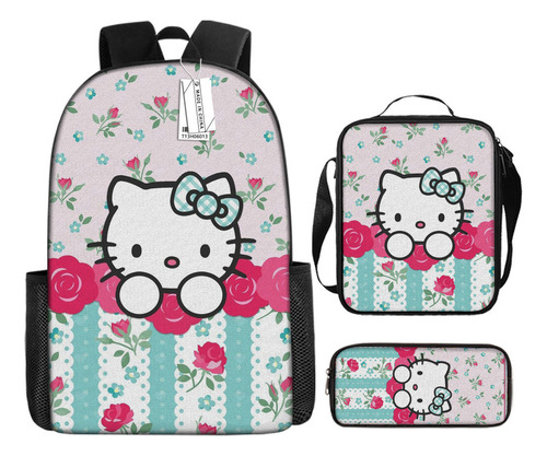 A Nueva Mochila Escolar De Tres Piezas De Hello Kitty,