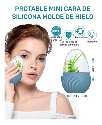 Rodillo Silicón Hielo Para Masaje Facial Reutilizable Cuidad