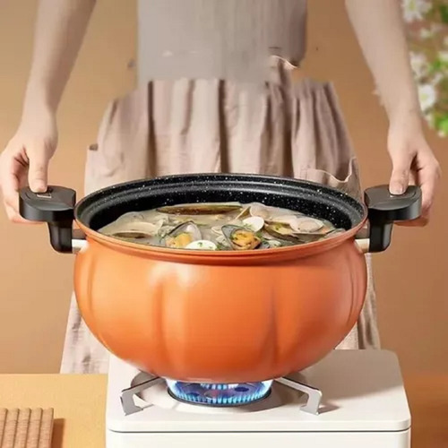 Olla De Micro Presión Antiadherente Calabaza 7 Lts