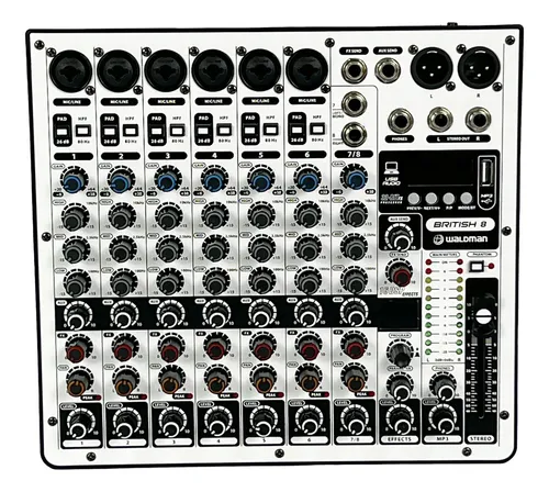 Mesa De Som Waldman 8 Canais British B-8 Phantom Power B8 Bivolt Menor preço em Mesa De Som Waldman 8 Canais British B-8 Phantom Power B8 Bivolt