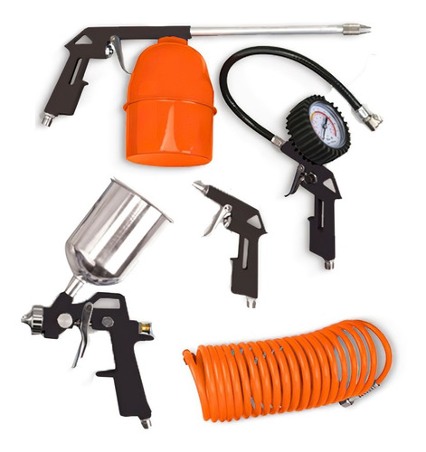 Kit De Aire P Compresor 5 Accesorios Inflador Pistola Pintar